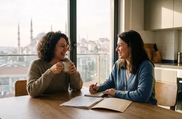 Anne, bakıcı adayıyla ilk görüşmeyi yapıyor